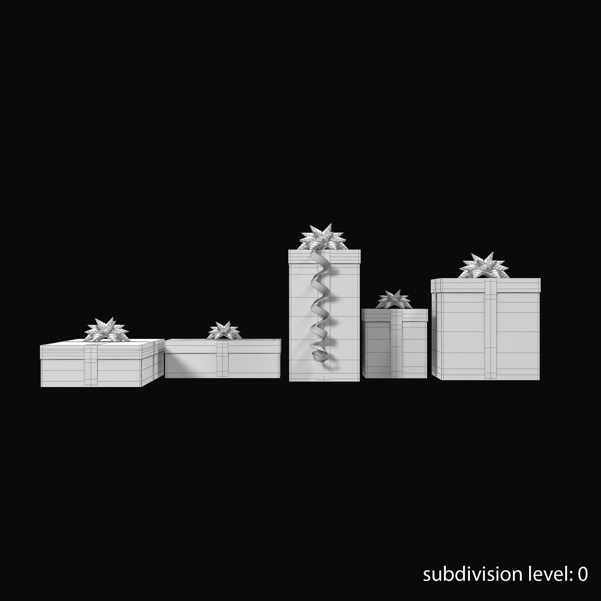 Gift Boxes Red Low-poly 3D model_18