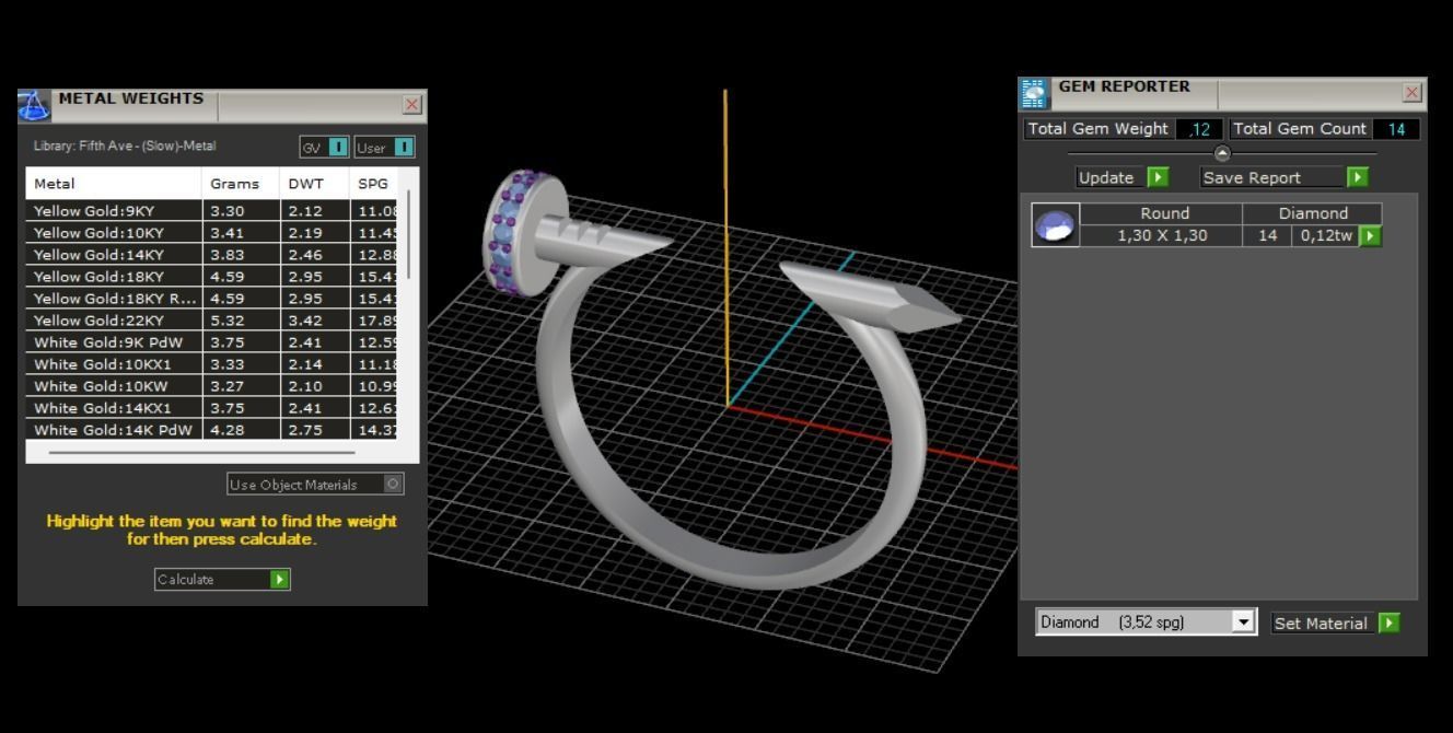 Nail Ring In The Finger with gems 21 Size N107 3D print model_9