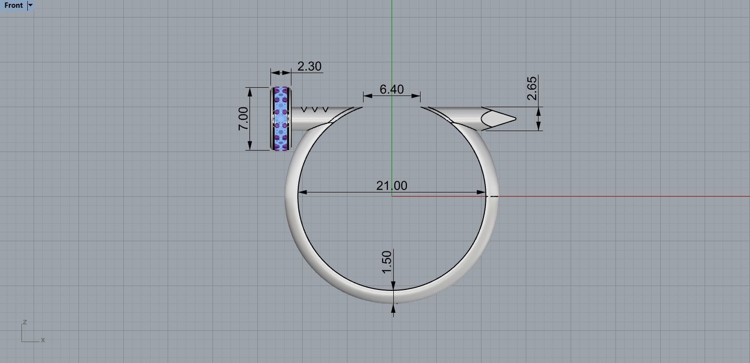 Nail Ring In The Finger with gems 21 Size N107 3D print model_6