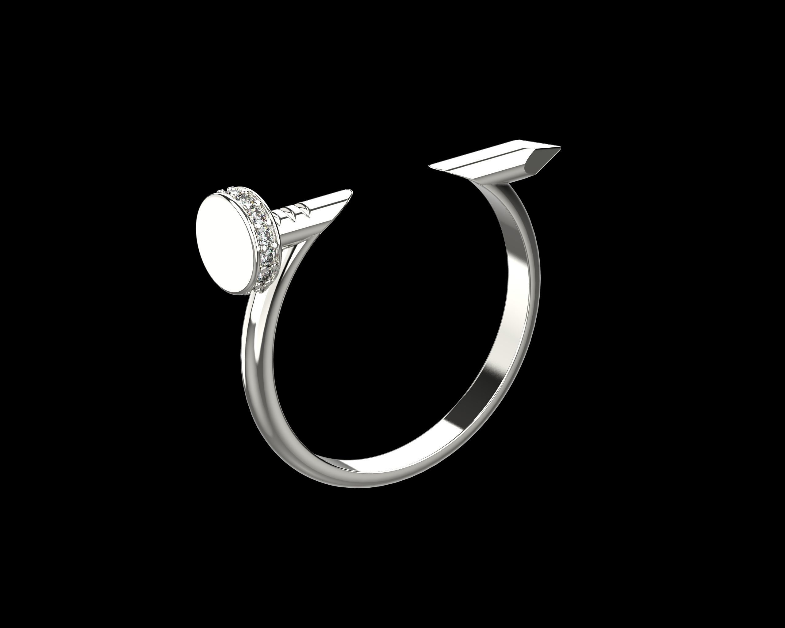 Nail Ring In The Finger with gems 21 Size N107 3D print model_19