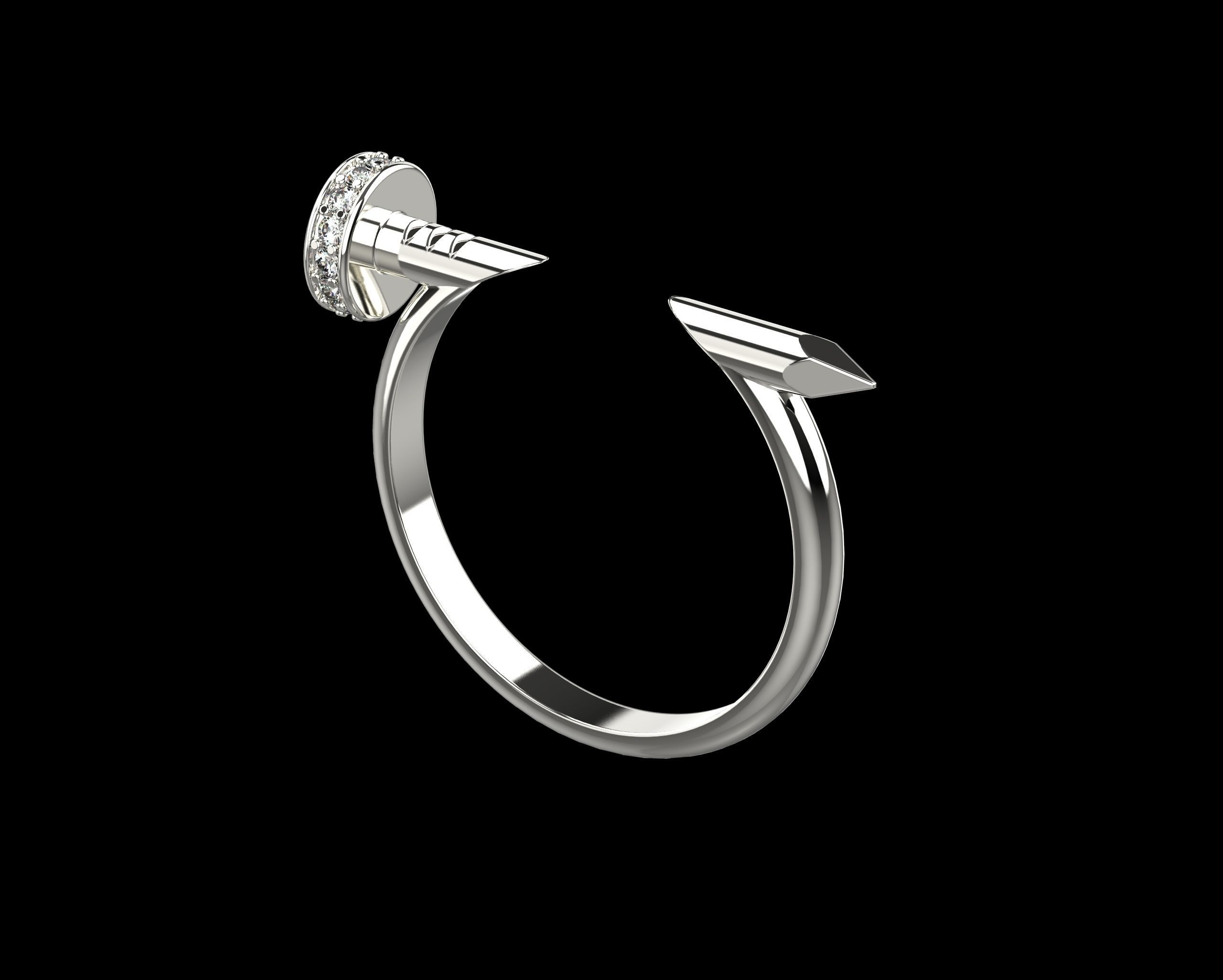 Nail Ring In The Finger with gems 21 Size N107 3D print model_18