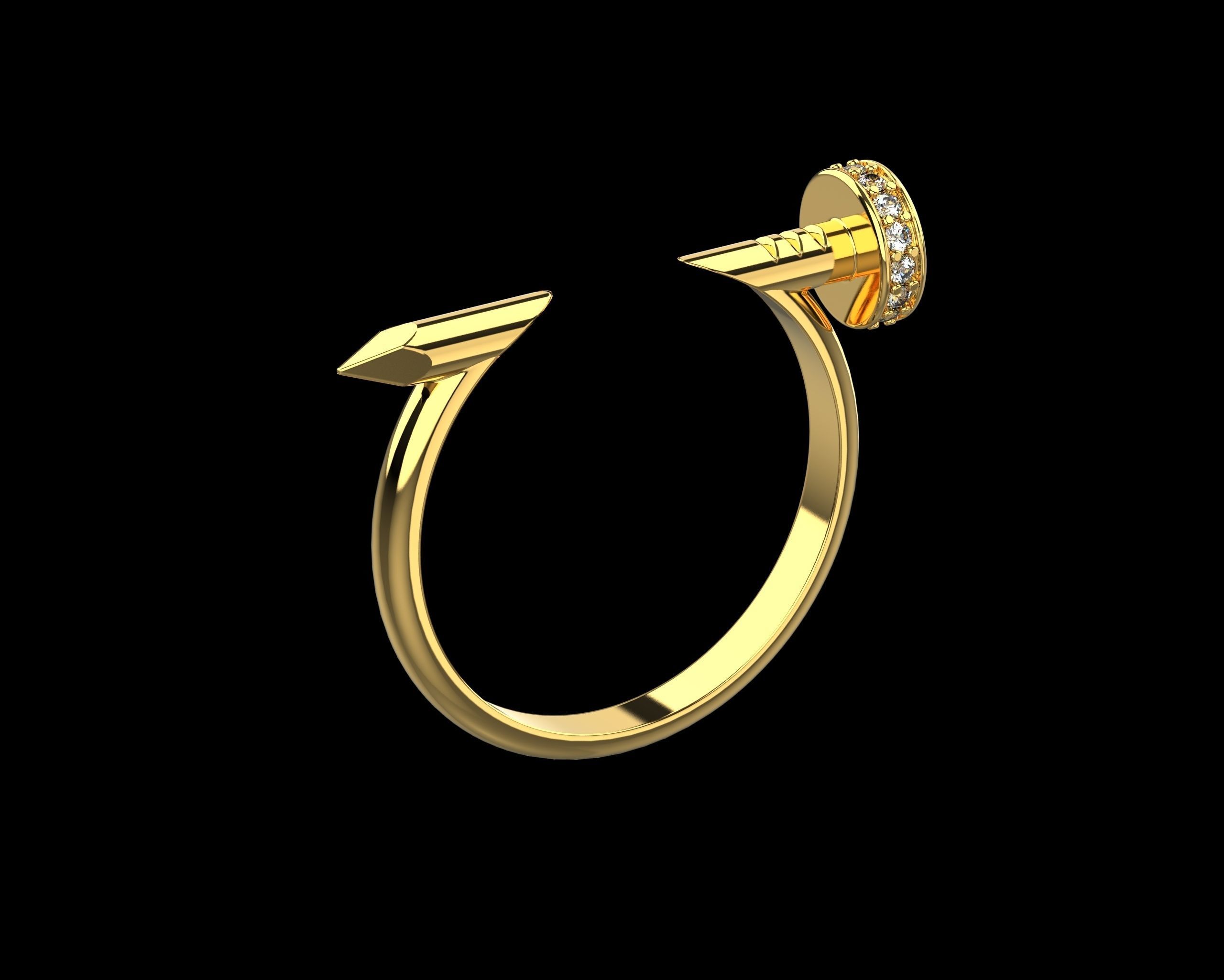 Nail Ring In The Finger with gems 21 Size N107 3D print model_16