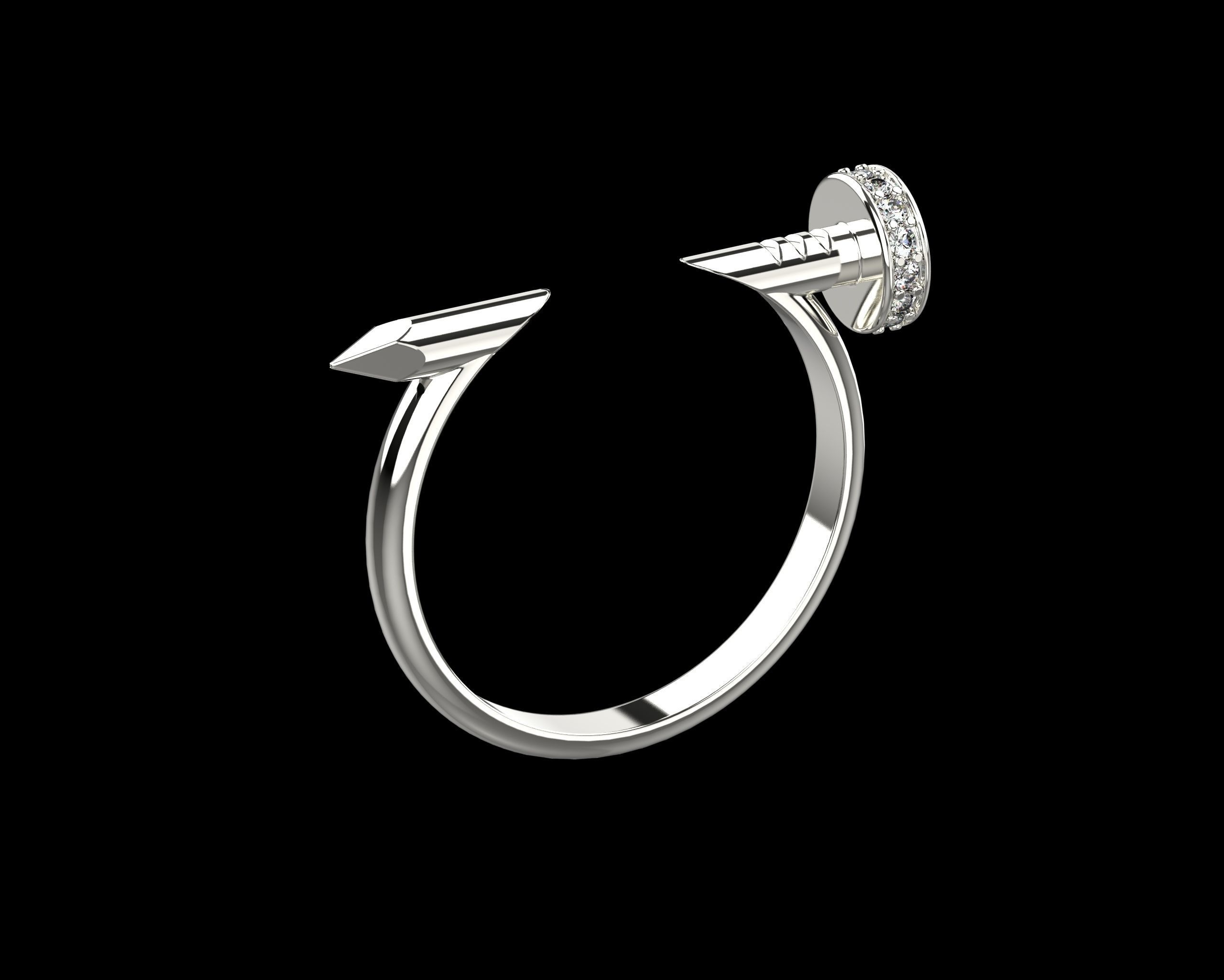 Nail Ring In The Finger with gems 21 Size N107 3D print model_17
