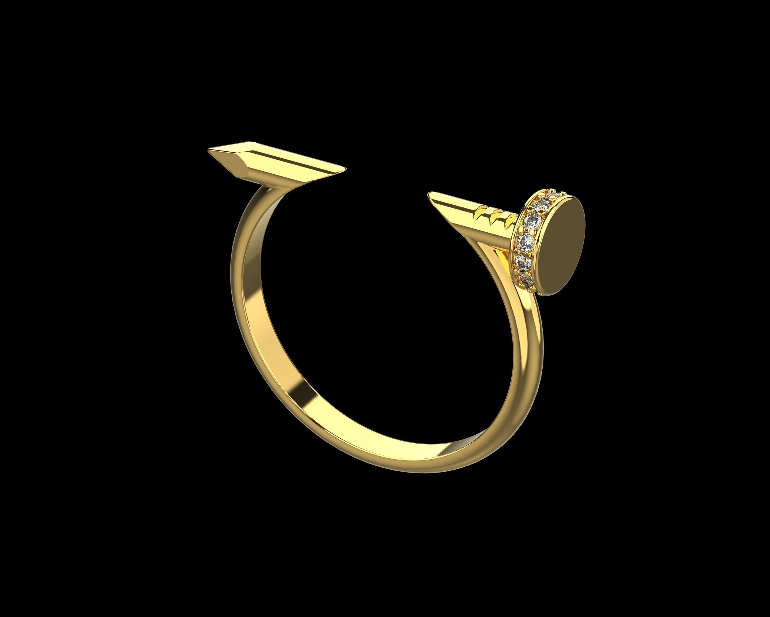 Nail Ring In The Finger with gems 21 Size N107 3D print model_5