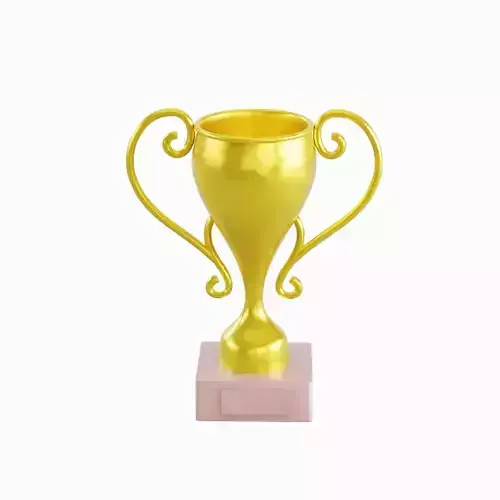 Gold Trophy Cup 02 Low-poly 3D model