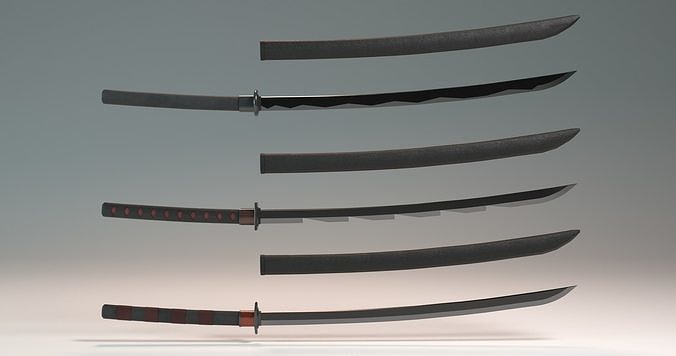 Simple Katana Bundle - Game Ready Low-poly 3D model