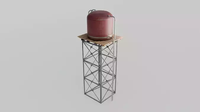 Tall Water Tower with 4K Textures