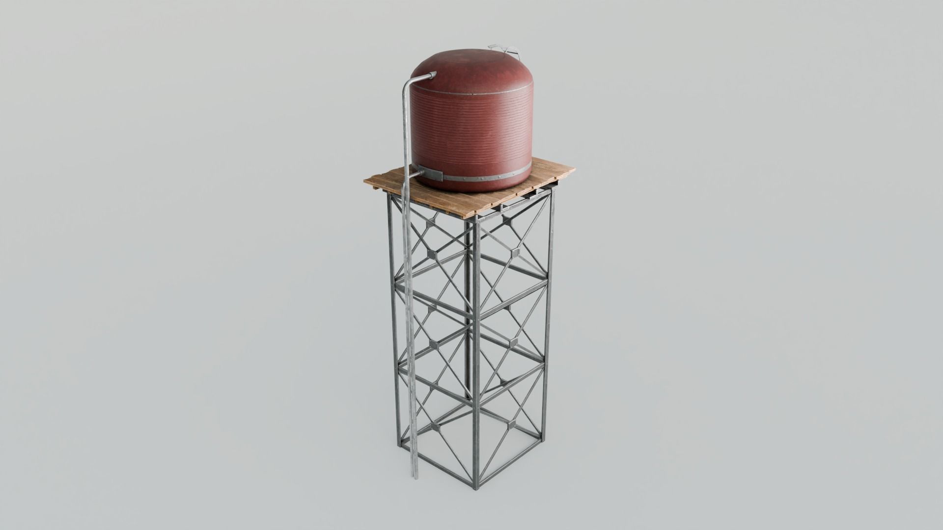 Tall Water Tower with 4K Textures Low-poly 3D model_6