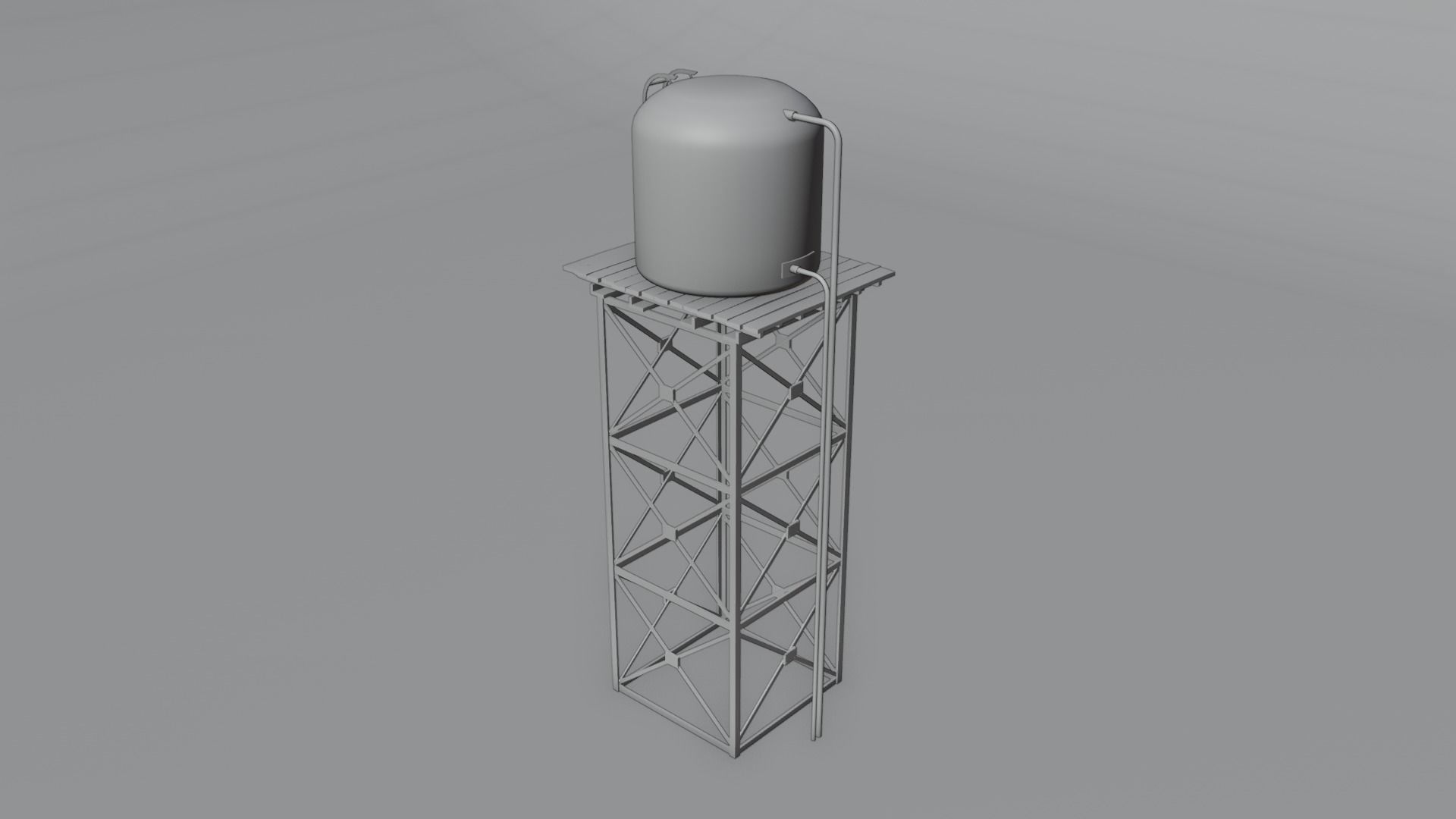 Tall Water Tower with 4K Textures Low-poly 3D model_3