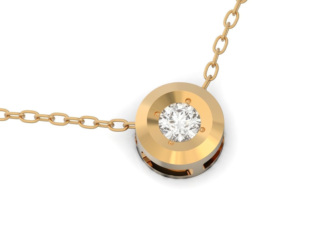  round bezel set pendant 1183 3D print model_35