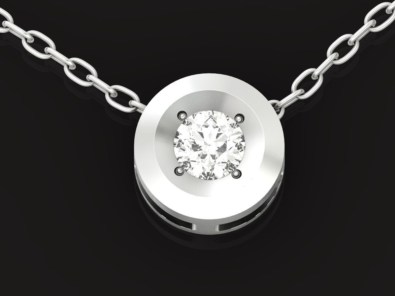  round bezel set pendant 1183 3D print model_27