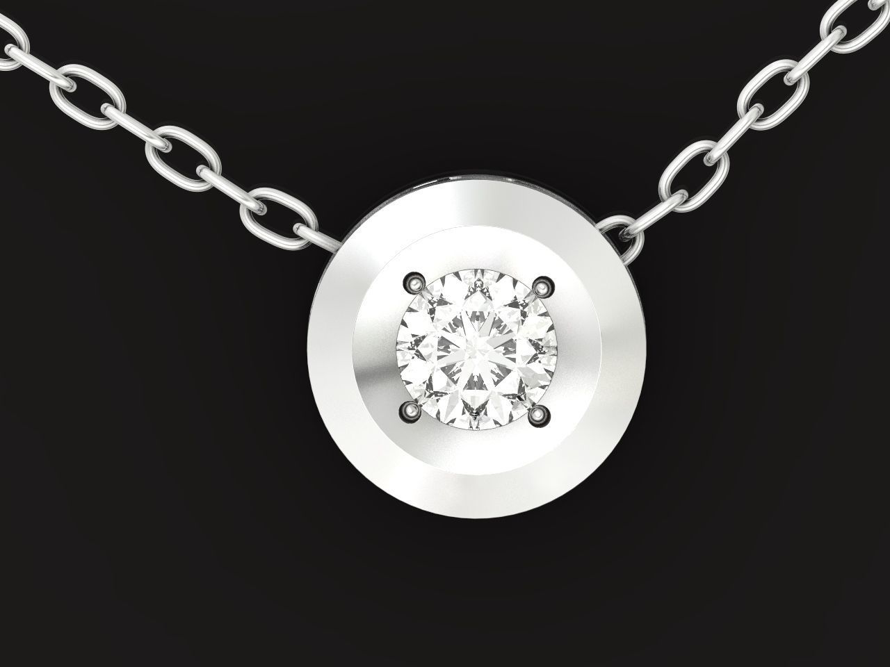  round bezel set pendant 1183 3D print model_22