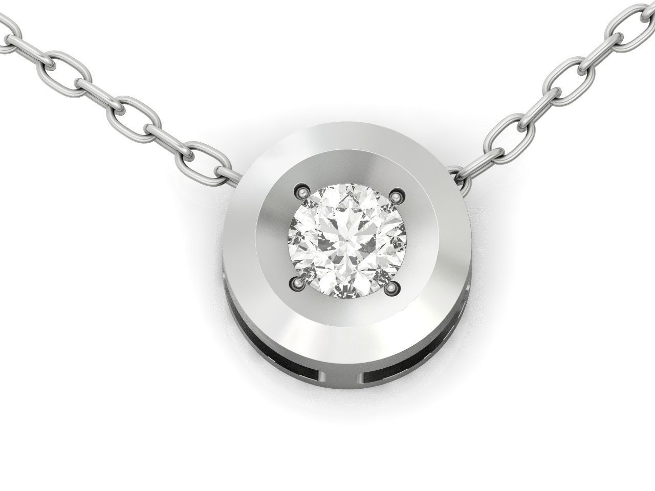  round bezel set pendant 1183 3D print model_30
