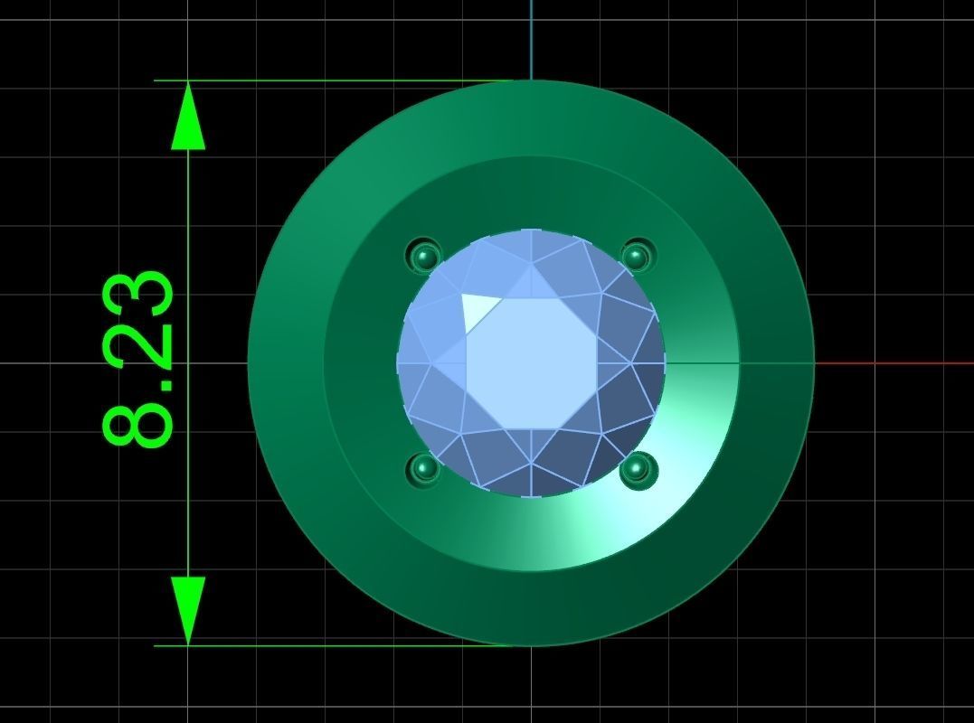  round bezel set pendant 1183 3D print model_7