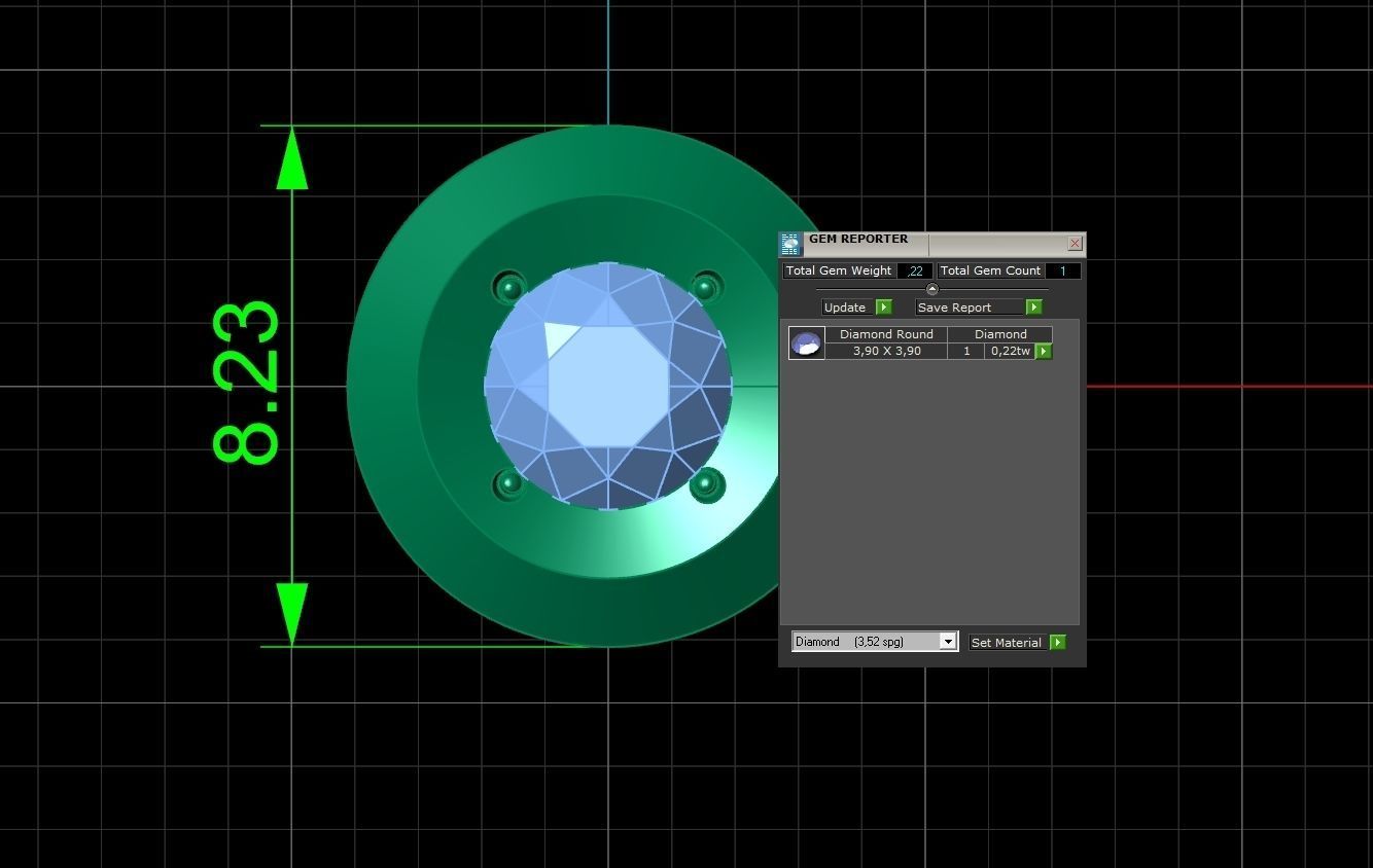  round bezel set pendant 1183 3D print model_4