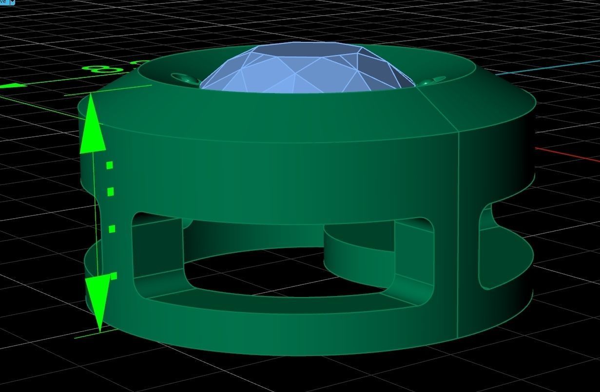  round bezel set pendant 1183 3D print model_10