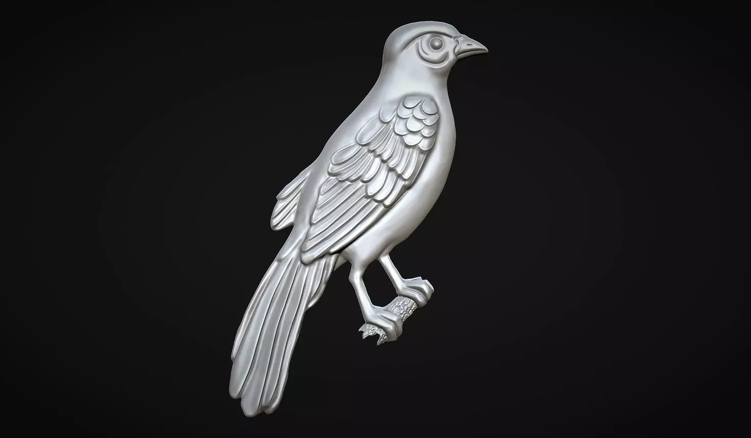 Bird on the branch 3D print model