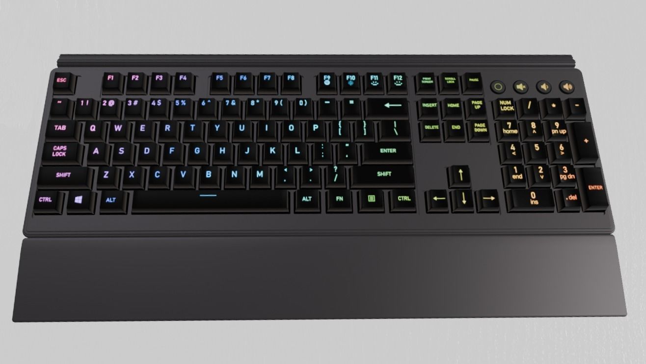 The complete gaming setup 3D model_4