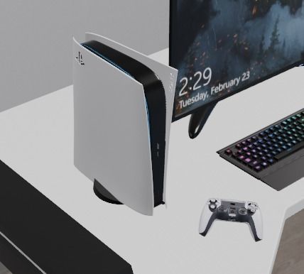 The complete gaming setup 3D model_1