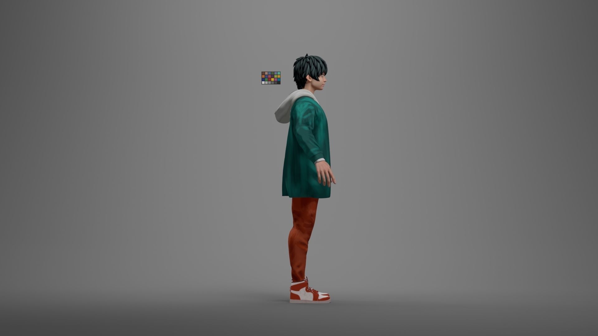 Civilian Anime 3d character with RIG 3D model_5