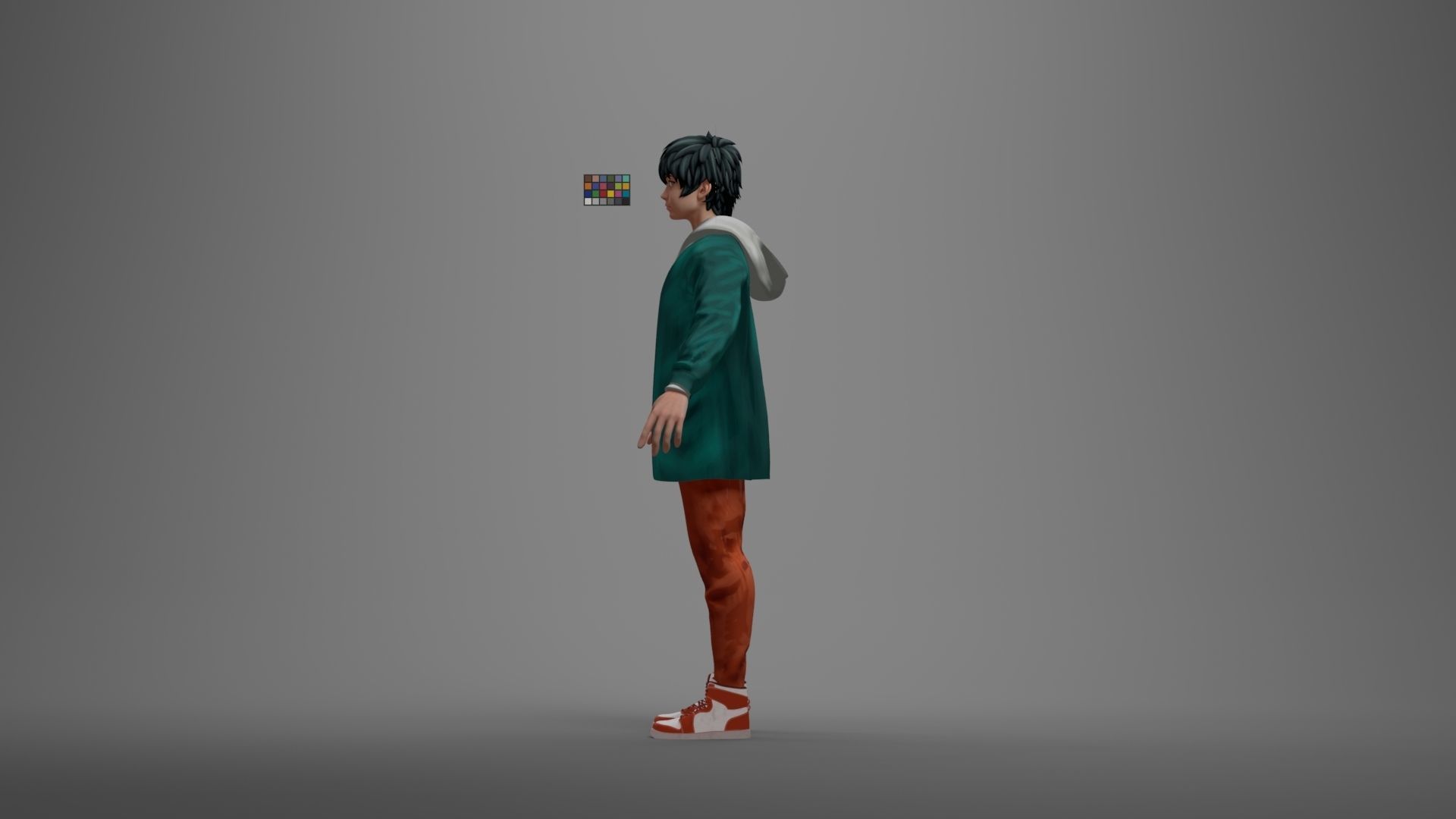 Civilian Anime 3d character with RIG 3D model_6