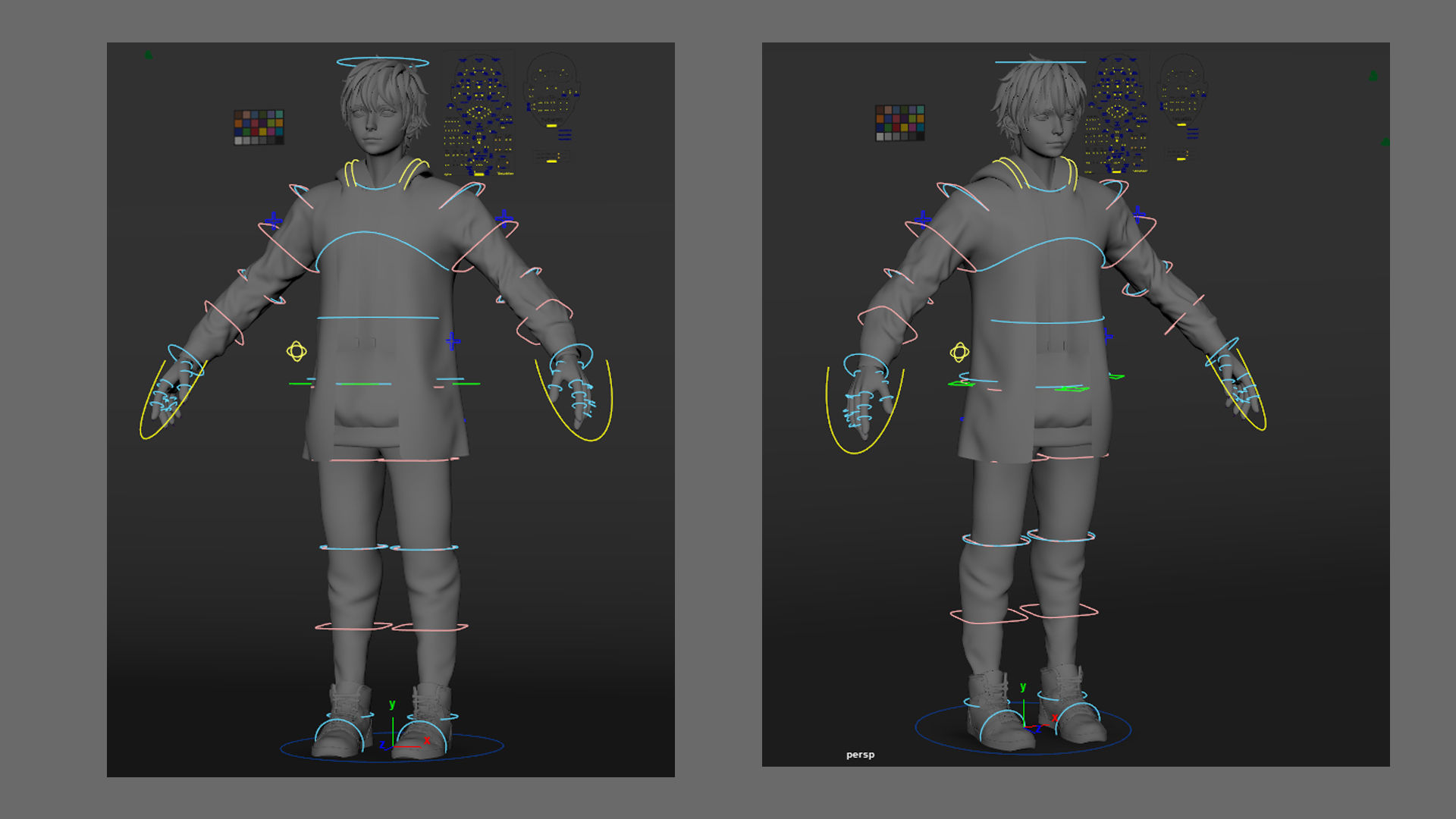 Civilian Anime 3d character with RIG 3D model_7