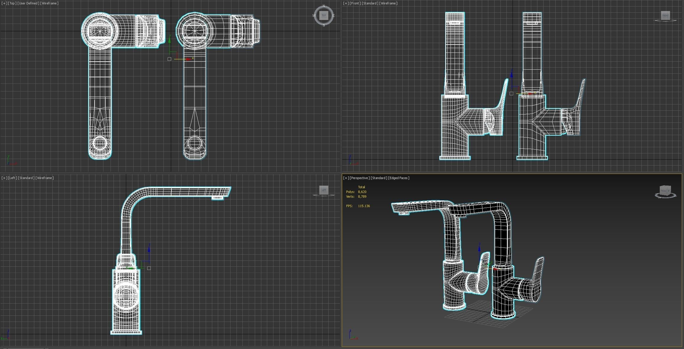 Tap Cristina Rubinetterie Elevation Criel228 Mixer 3D model_8