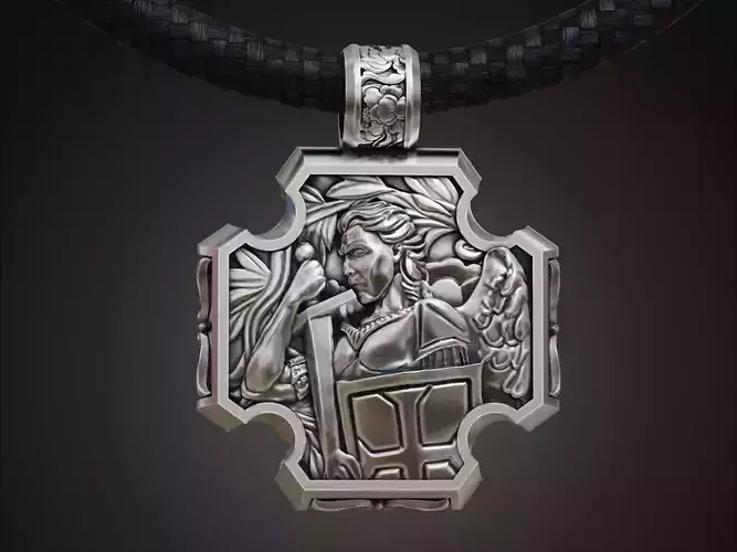 Saint Archangel Michael prayer chocker pendant cross