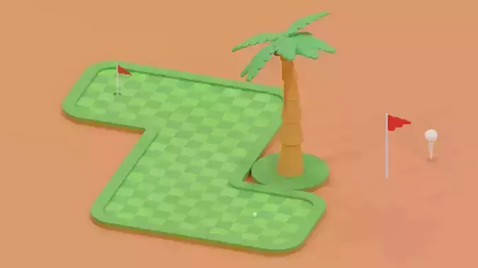 Cartoon Mini Golf Course