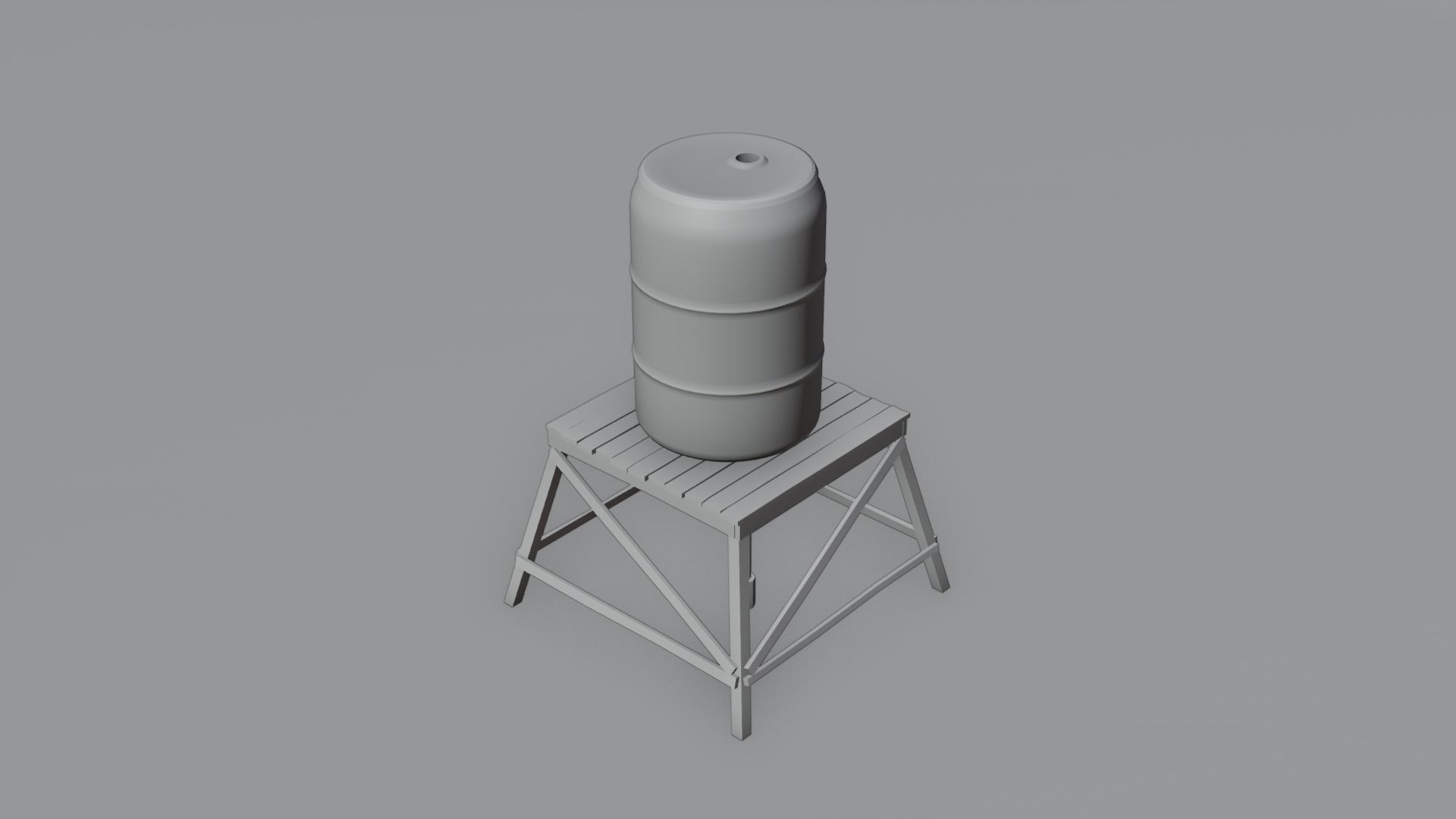 Short Water Tower with 4K textures Low-poly 3D model_3