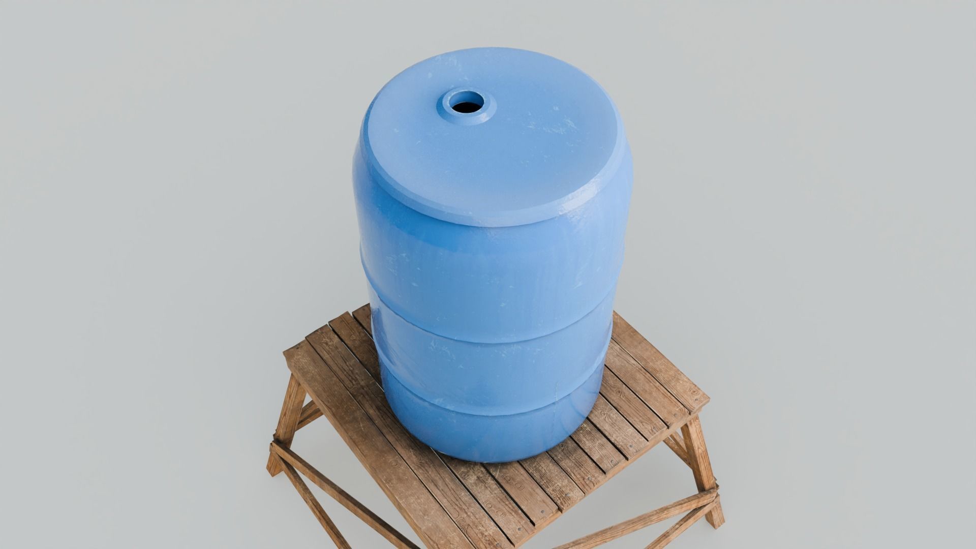 Short Water Tower with 4K textures Low-poly 3D model_10