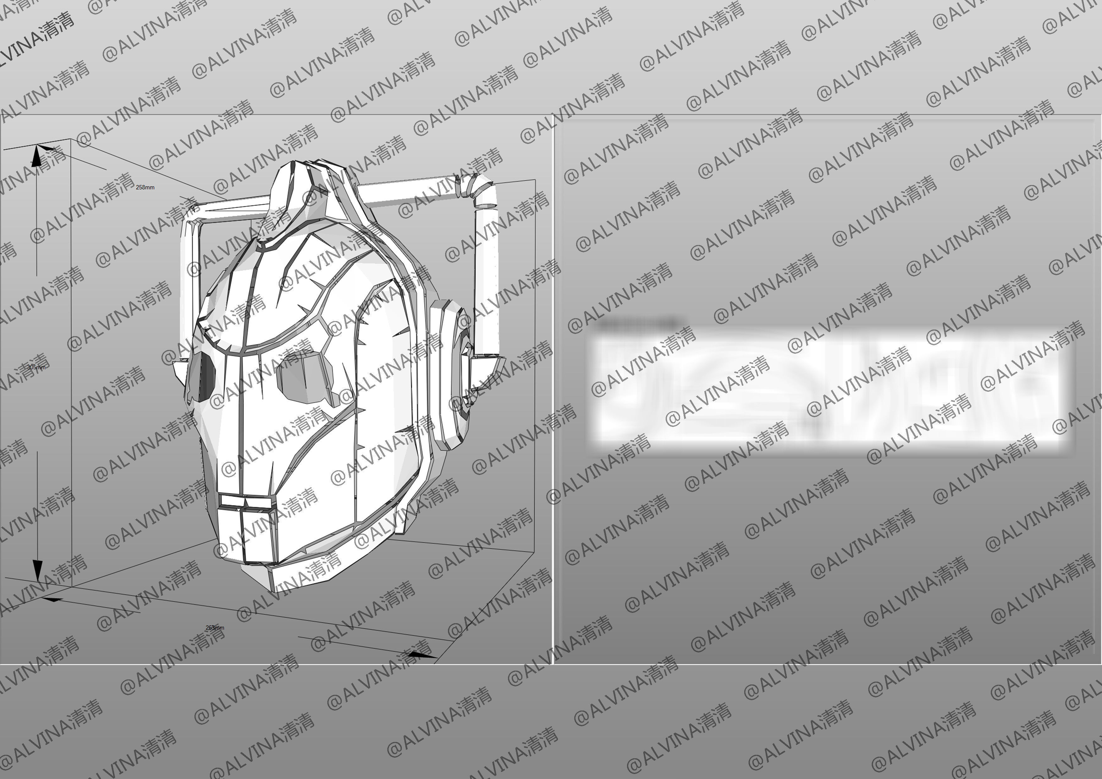 Doctor Who Cyberman V1 Armor -  Cosplay Pepakura Foam Template Low-poly 3D model_10