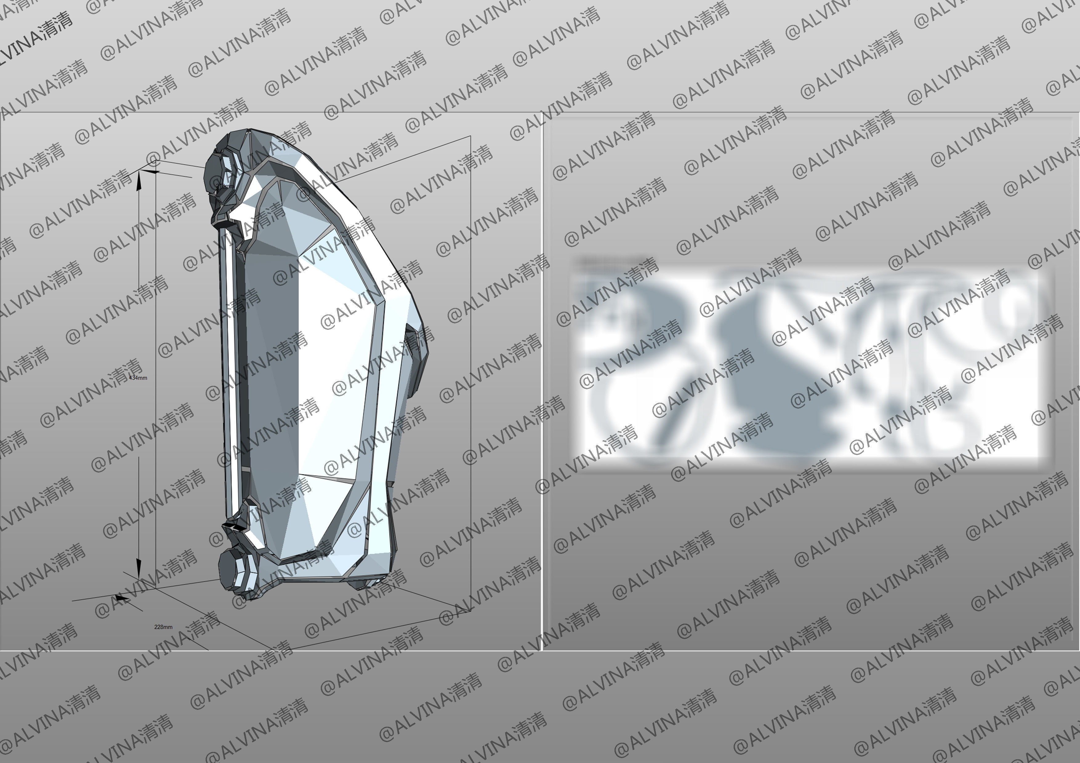 Doctor Who Cyberman V1 Armor -  Cosplay Pepakura Foam Template Low-poly 3D model_19