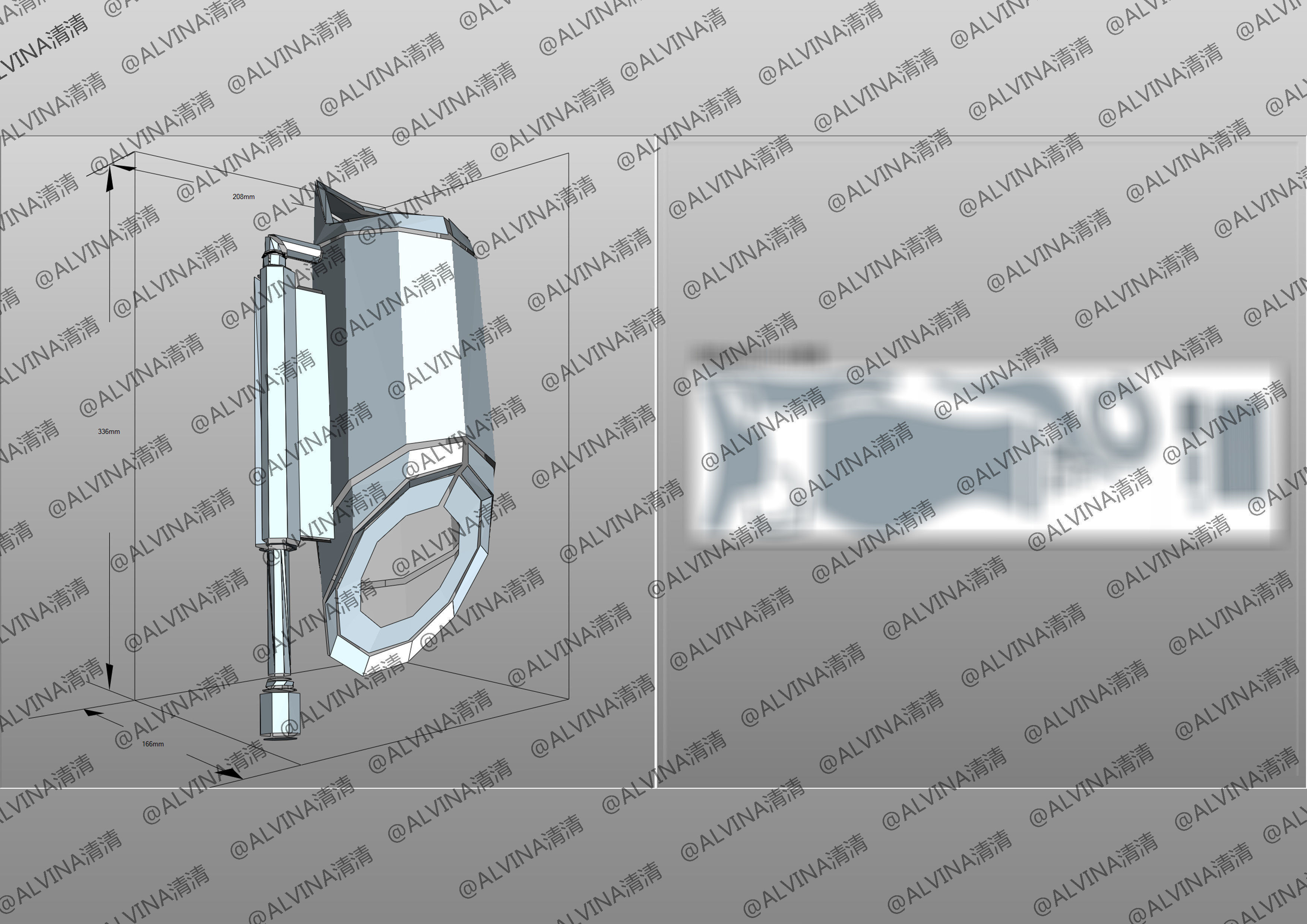 Doctor Who Cyberman V1 Armor -  Cosplay Pepakura Foam Template Low-poly 3D model_17