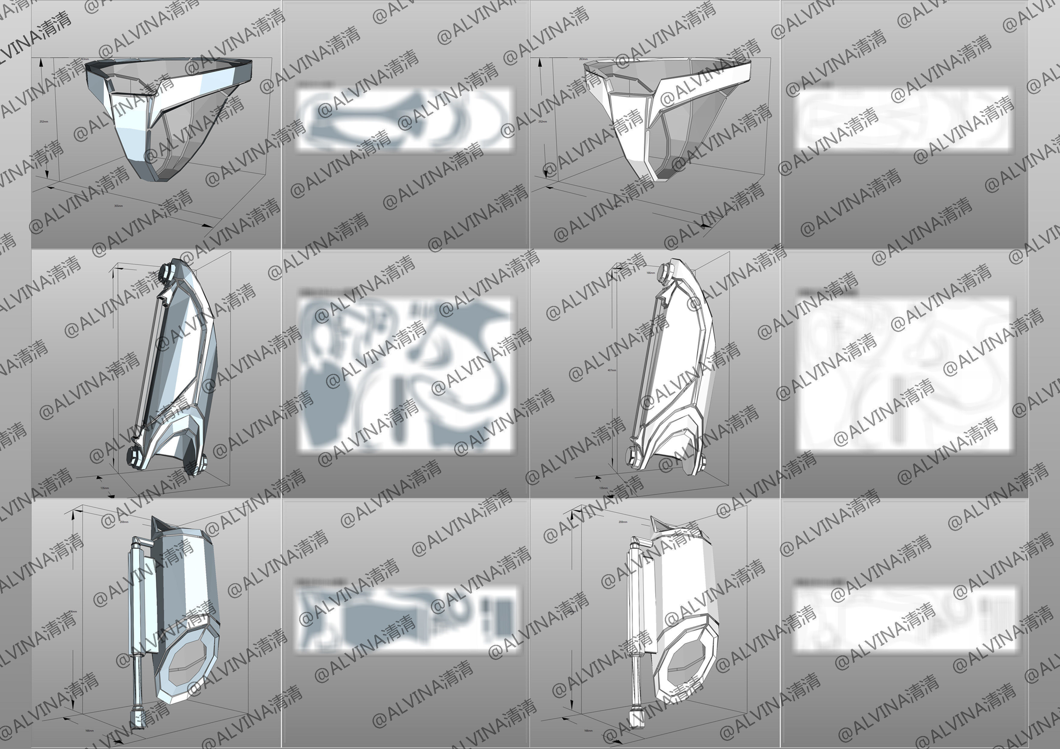 Doctor Who Cyberman V1 Armor -  Cosplay Pepakura Foam Template Low-poly 3D model_5