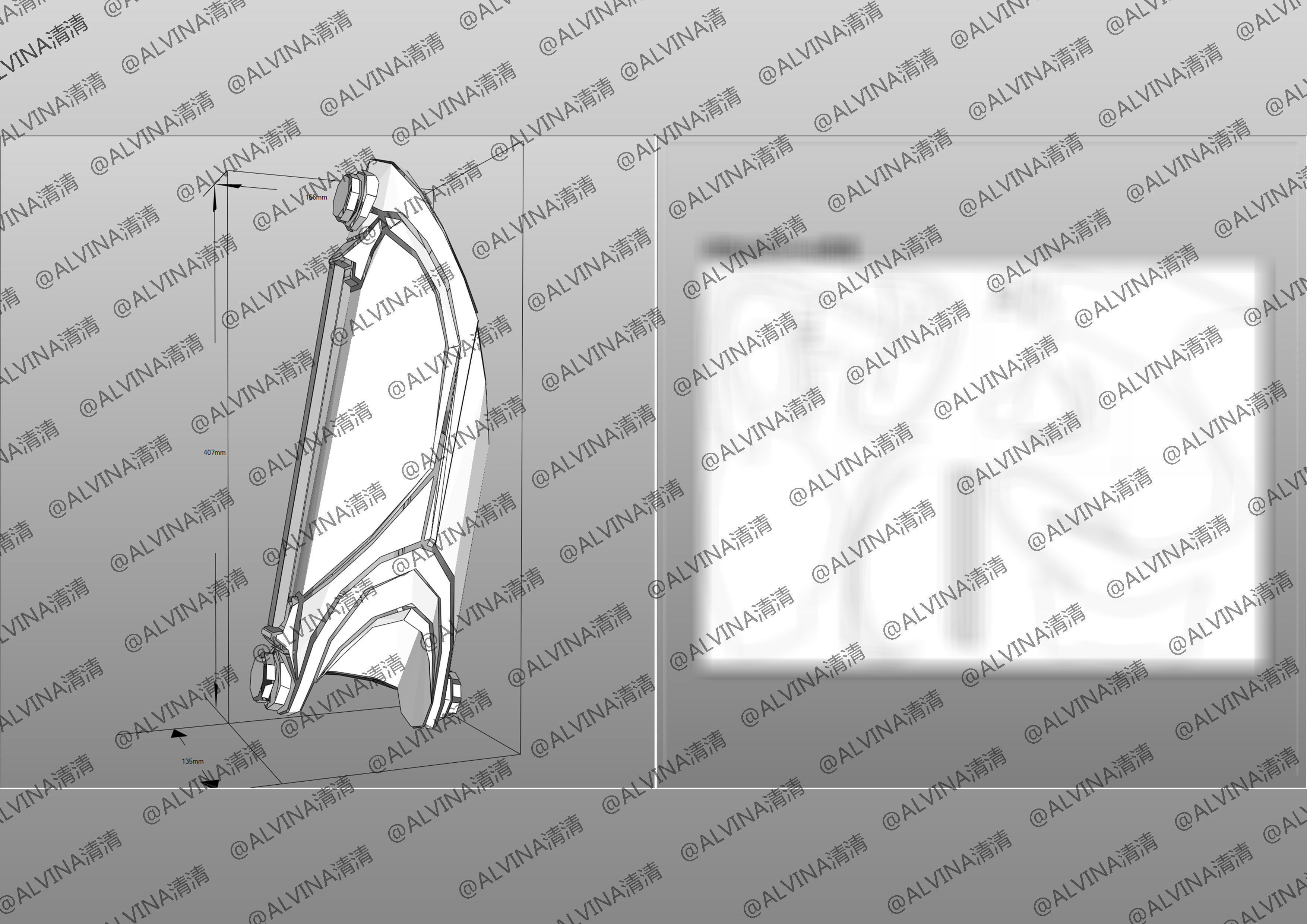 Doctor Who Cyberman V1 Armor -  Cosplay Pepakura Foam Template Low-poly 3D model_16