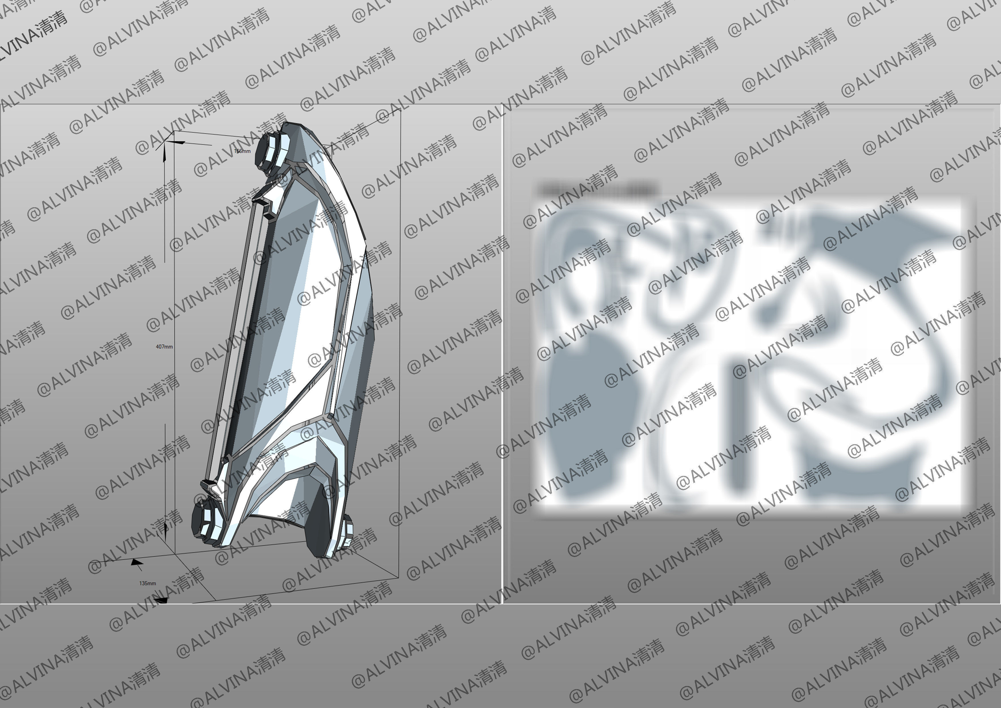 Doctor Who Cyberman V1 Armor -  Cosplay Pepakura Foam Template Low-poly 3D model_15