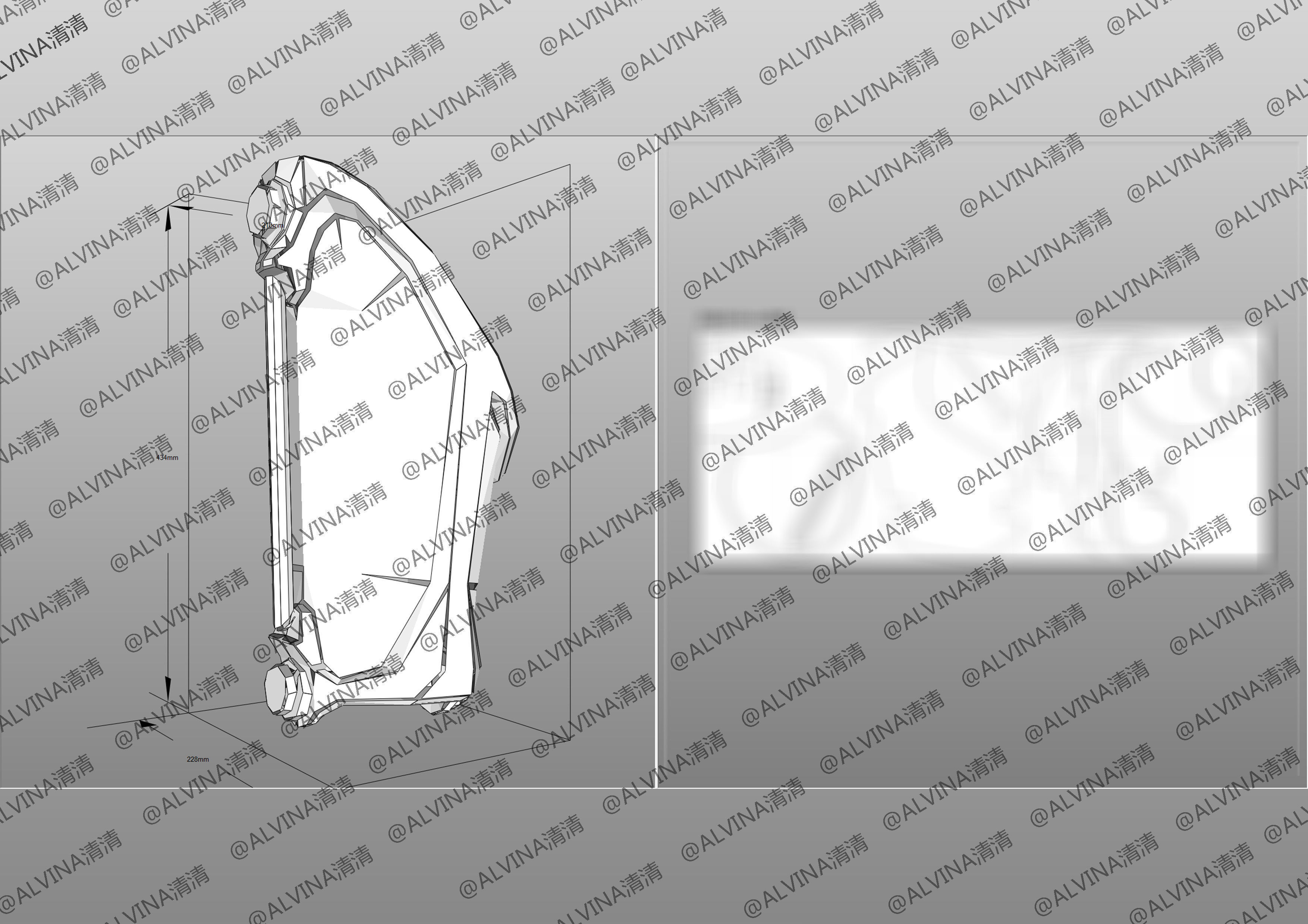 Doctor Who Cyberman V1 Armor -  Cosplay Pepakura Foam Template Low-poly 3D model_20