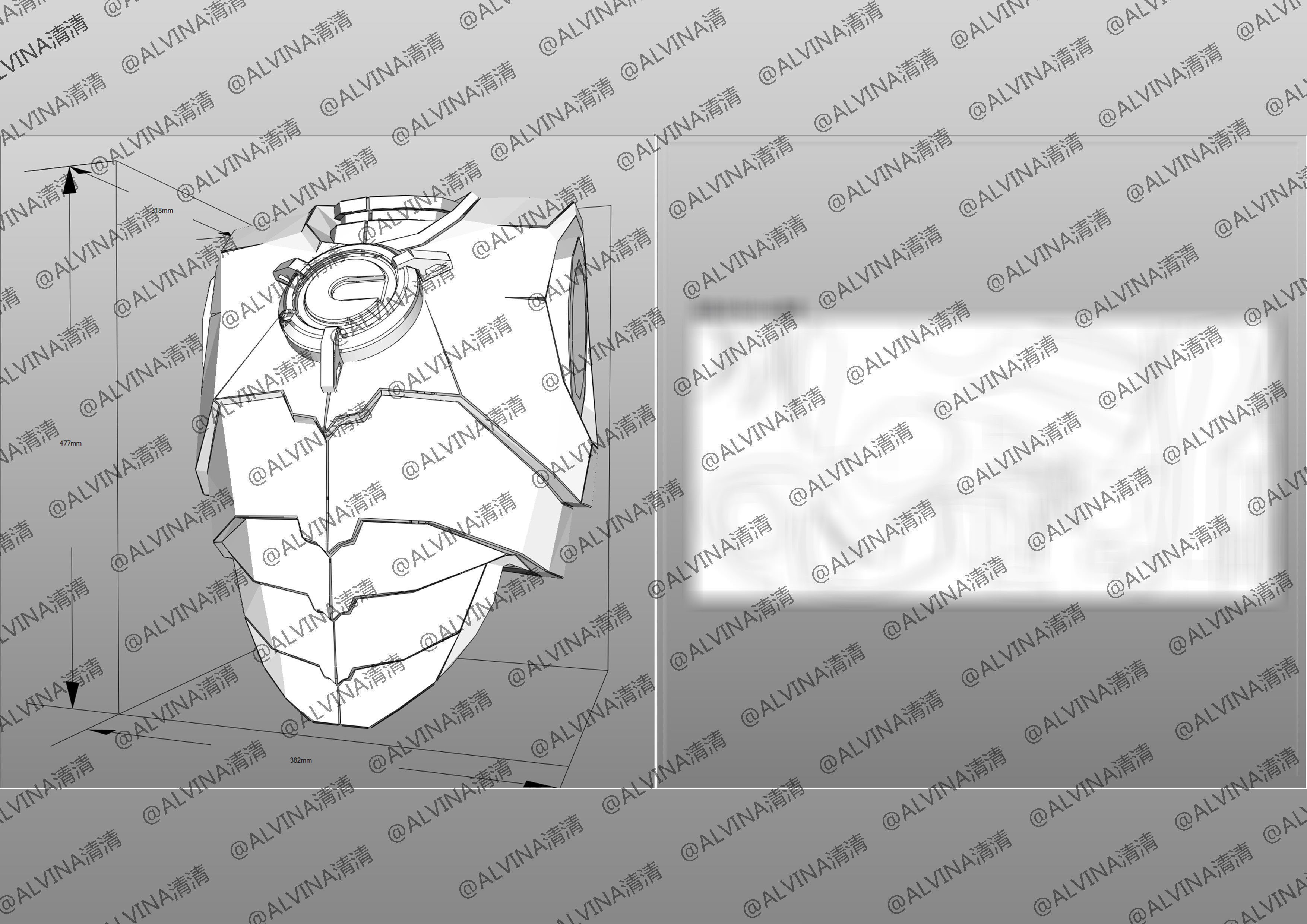 Doctor Who Cyberman V1 Armor -  Cosplay Pepakura Foam Template Low-poly 3D model_12