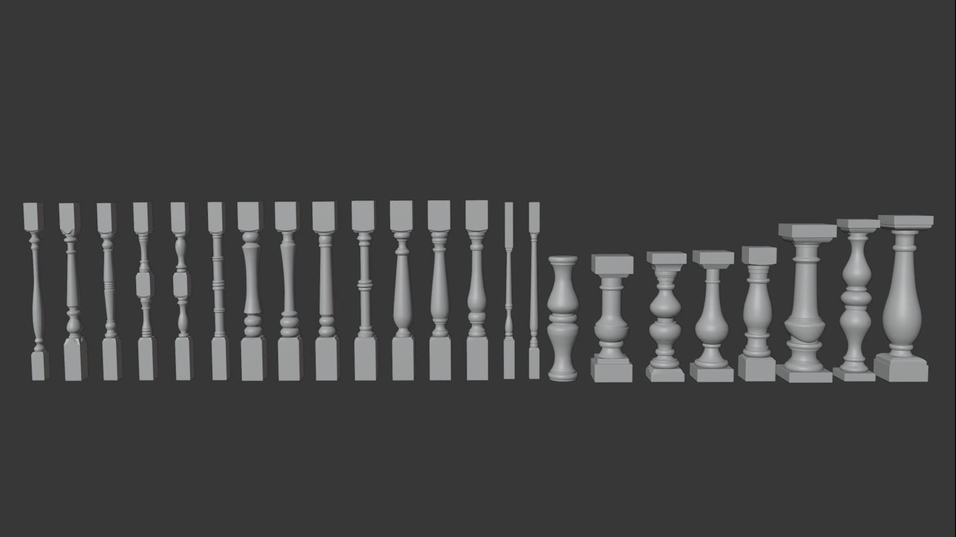Pillars Pack Low-poly 3D model_6