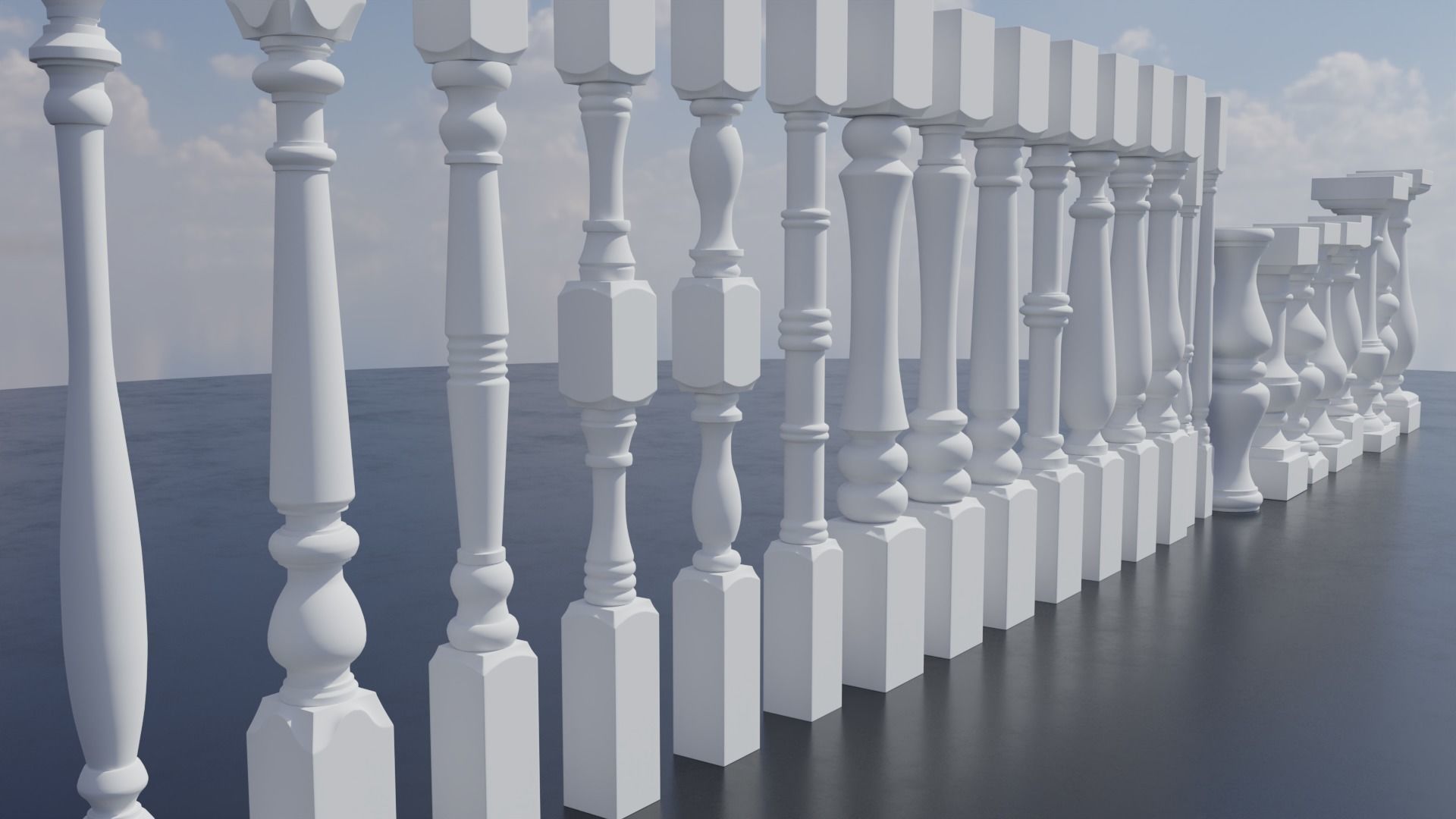 Pillars Pack Low-poly 3D model_2