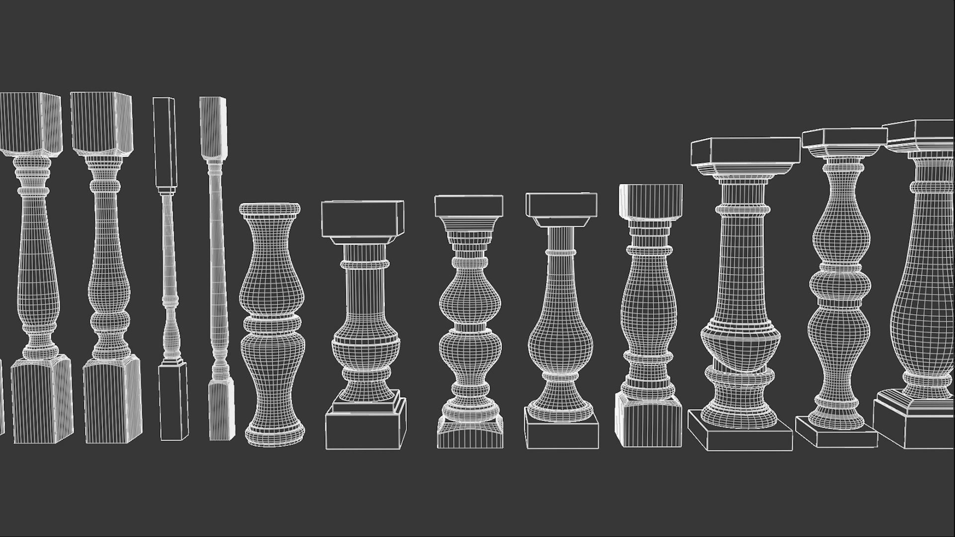 Pillars Pack Low-poly 3D model_8