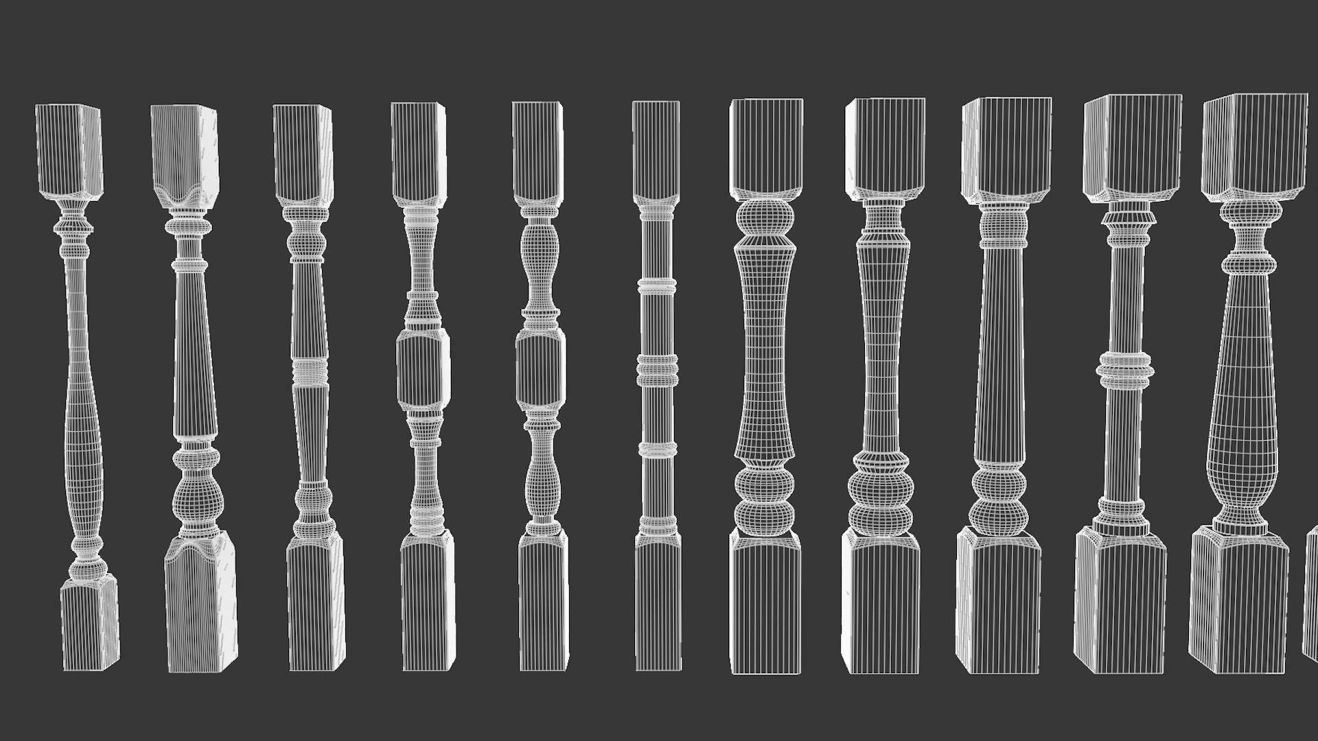 Pillars Pack Low-poly 3D model_7