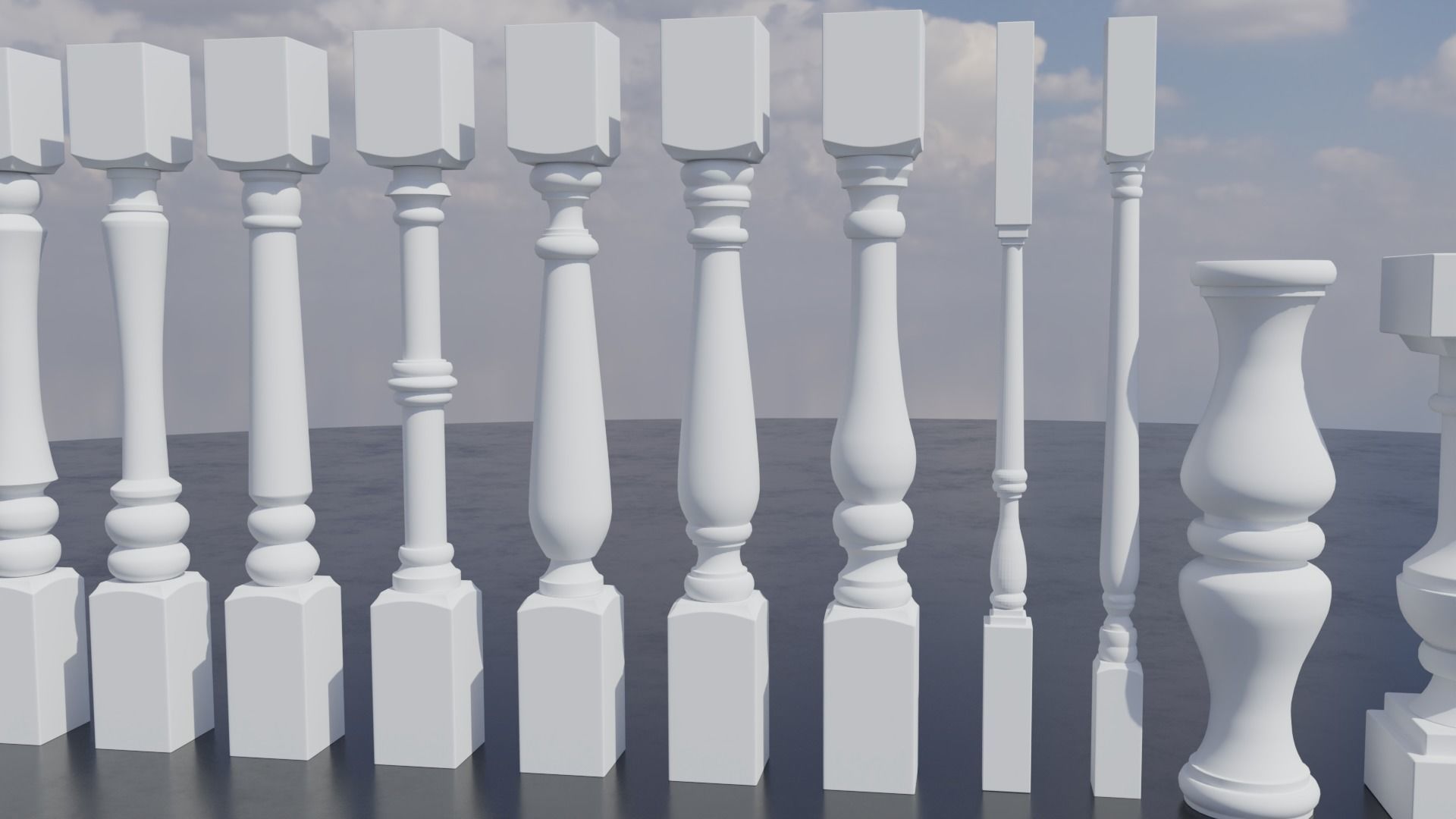 Pillars Pack Low-poly 3D model_3