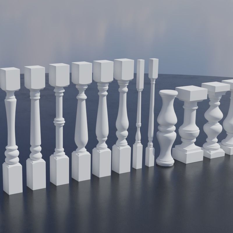 Pillars Pack Low-poly 3D model_4