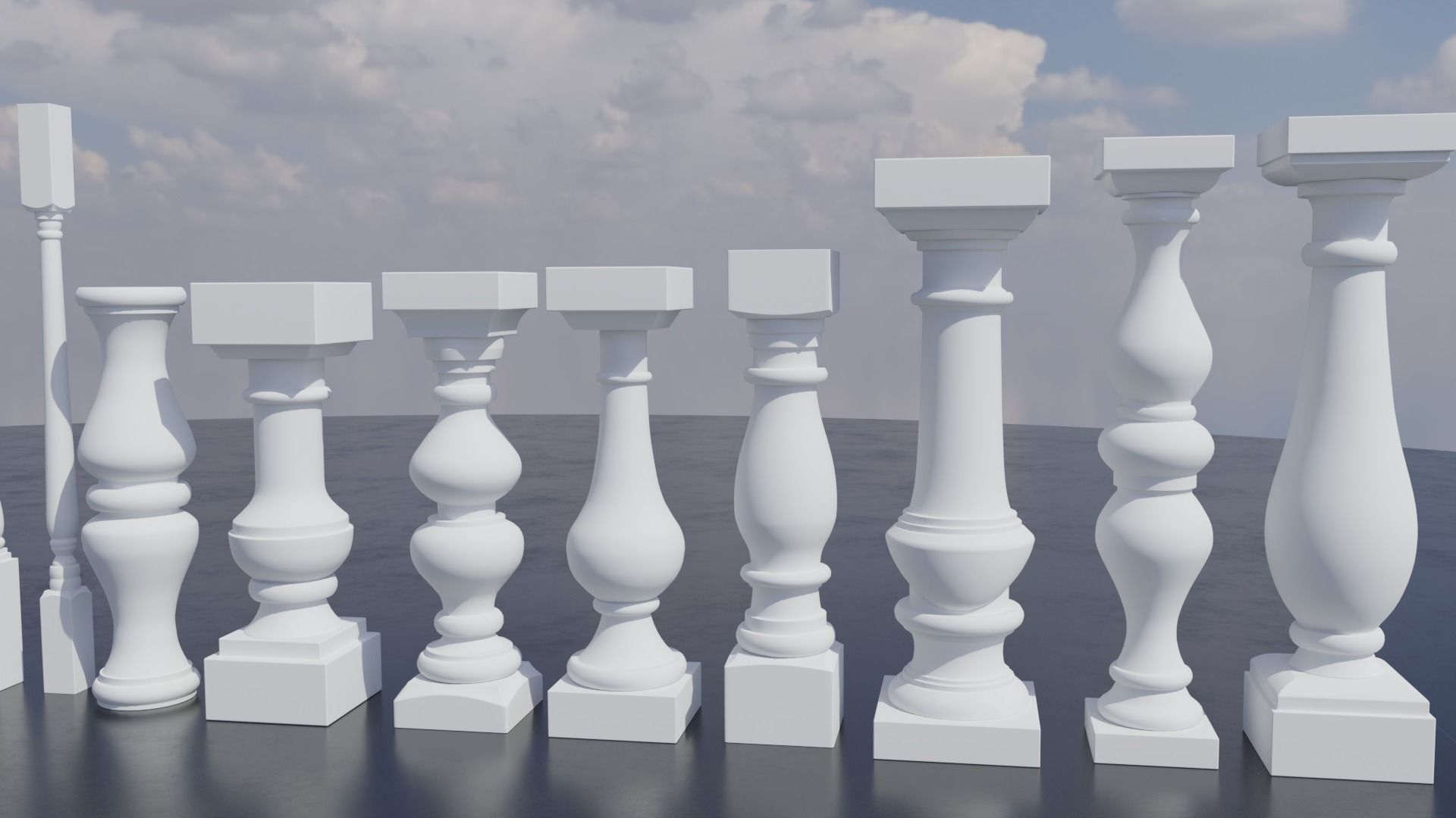 Pillars Pack Low-poly 3D model_5