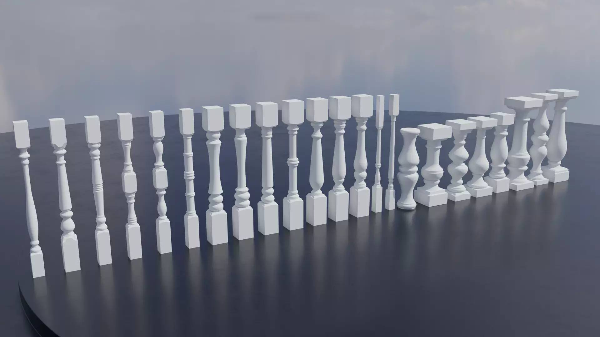 Pillars Pack Low-poly 3D model_0