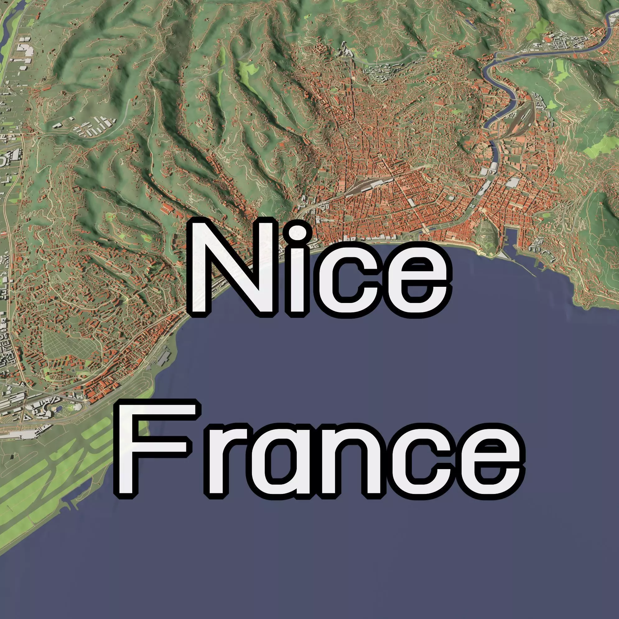 Nice France - city and urban 3D model