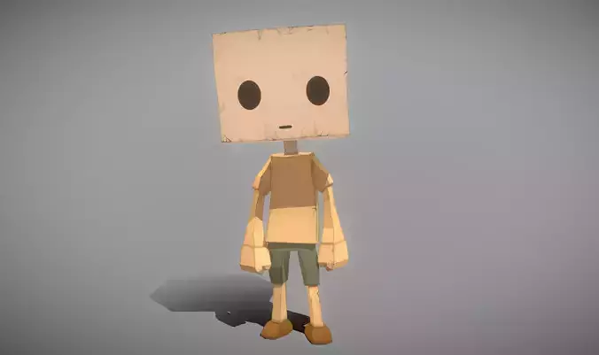 Box Man Low-poly 3D model