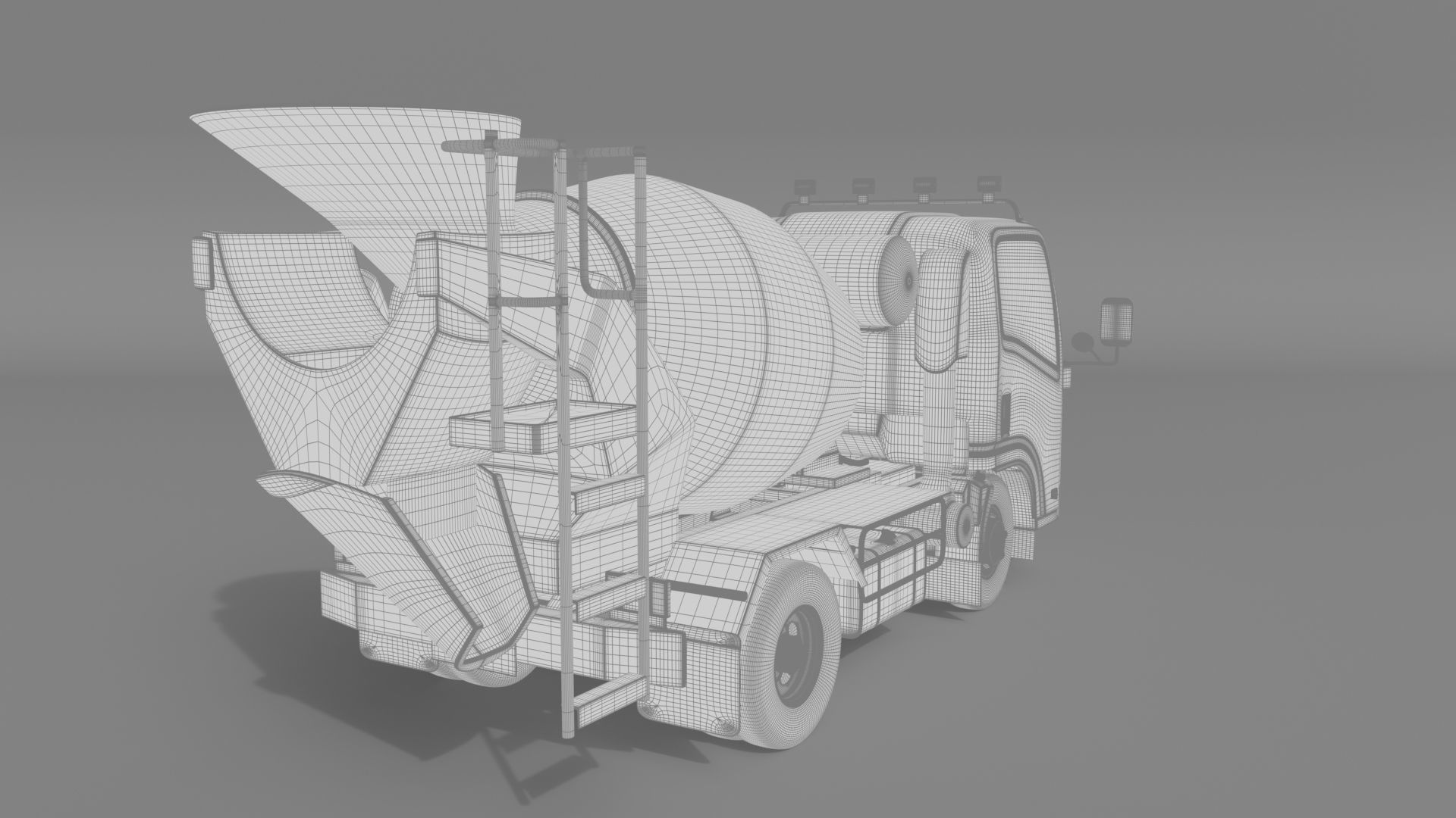 ISUZU NMR 130 cement Mixer 3D model_21